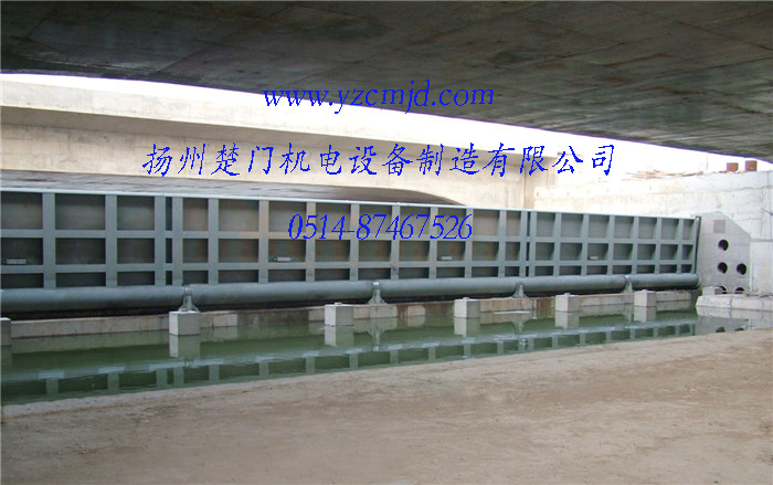 河南開封晉安橋30×3m鋼壩完工照